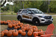 Sheriff Cruiser next to pumpkins