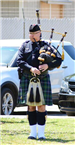 Playing the bag pipes
