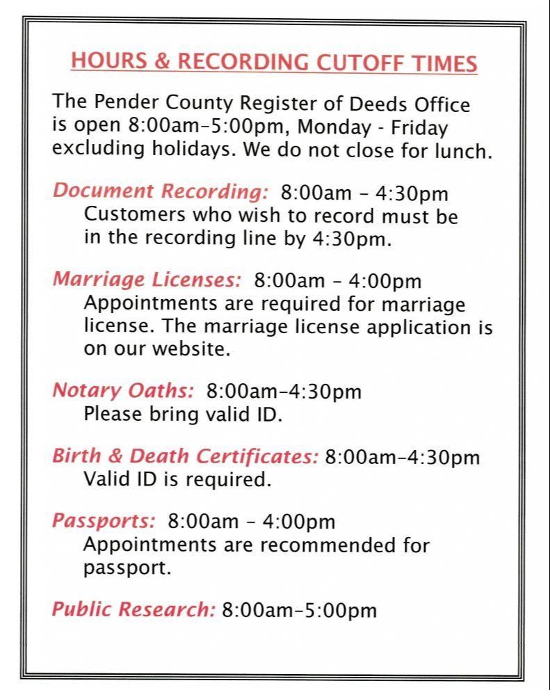 Hours Recording Cutoff Times