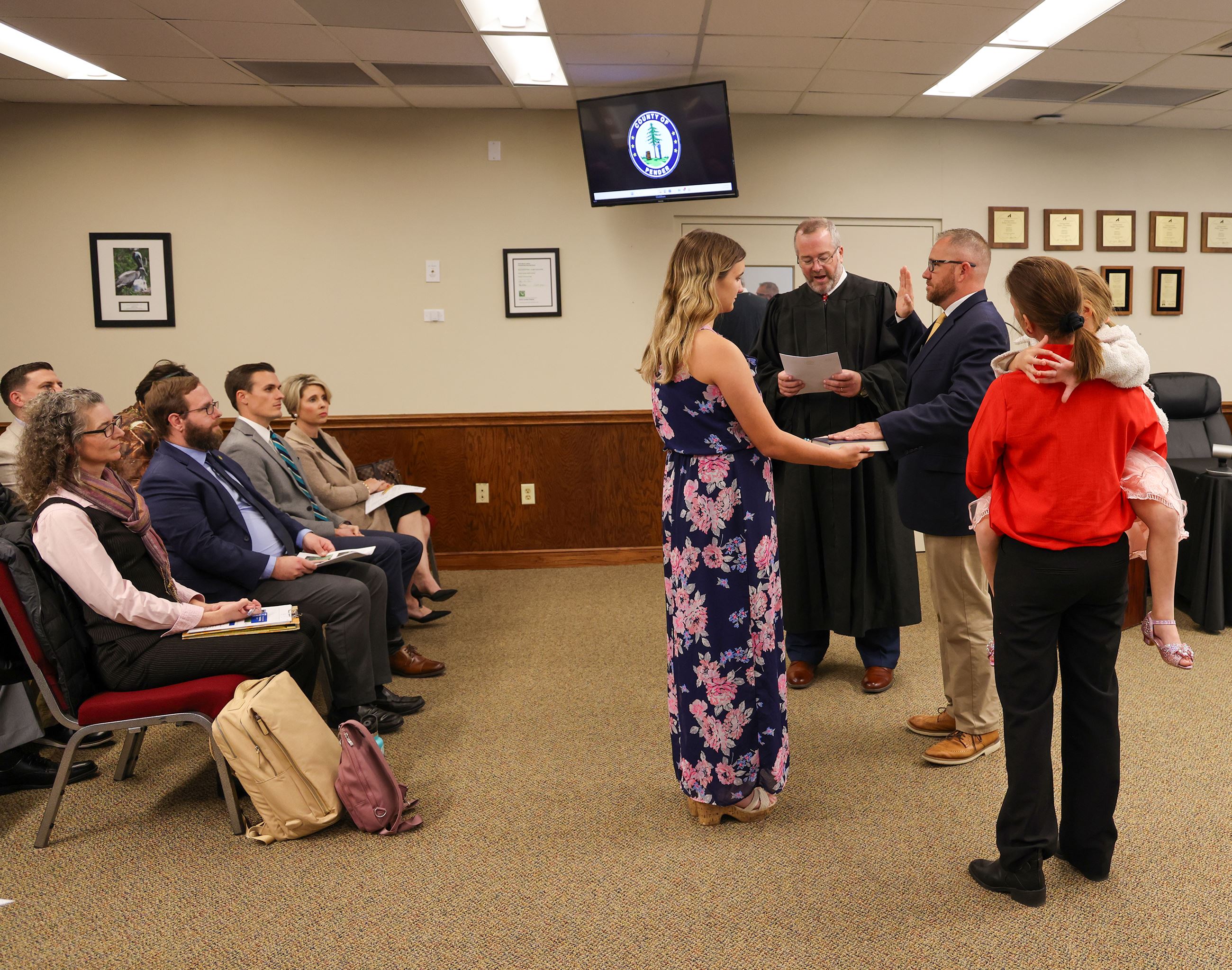 Brent Springer swearing in at BOCC